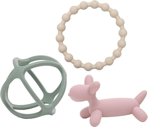WeeSprout Handheld Teether Set (Bright Green, Purple & Blue) in Saudi Arabia
