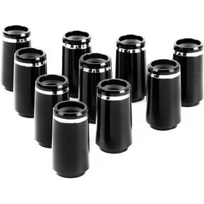 The Golfer's Workshop .355 Taper Tip Collared Golf Club Ferrules - Pack of 25 - Black with Silver Ring - Durable Plastic, Precision Centering for Steel and Graphite Shafts