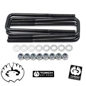 TORCH 10.5" Square Extended U Bolts Extra Long 2.5" wide 9/16" Ubolt w Hardware