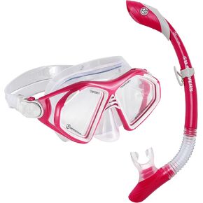 OutdoorMaster x U.S. Divers Admiral Snorkel Mask Adult, Dry Top Snorkel Set with Goggles Anti-Fog Snorkeling Gear for Adults Diving Mask for Travel Use