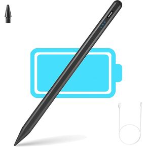قلم ستايلس لجهاز iPad 2018-2023، قلم شحن سريع 2X الجيل الثاني، حساسية للإمالة ورفض راحة اليد متوافق مع iPad 6/7/8/9/10، iPad Pro 11"/12.9"، iPad Air 3/4/5، iPad ميني 5/6 (أبيض)