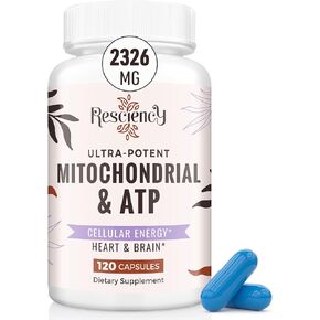 2326 MG Mitochondrial Supplements with ATP, Vitamins, CoQ10 & PQQ, More Effective Than Creatine HMB & Nitric Oxide, Energy, Endurance, Strength, Recovery & Muscle, Organic, 240 Capsules