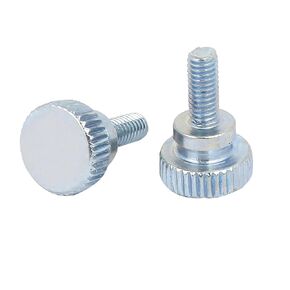 10 Pcs Galvanized Flat Knurled Head Fully Threaded Thumb Screws Bolts Fastener,Thumbscrew Threaded Knurled Grip Knobs Thumb Screw,Vesa Screws, Monitor Mount Screws for TV and Monitor Mount(M4x12mm)