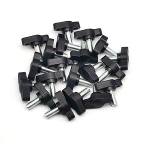 20 Pack M6 x 12mm Tee Wing Knobs Thumb Screws Standard Male Thread Plastic Head T Knobs Handles Hand Clamping Knob Bolt Grip Thumbscrew (20, M6*12)