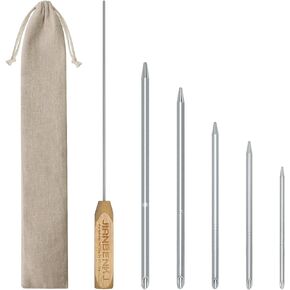 Rope Splicing Tool Kit, Rope Splicing Kit for Splicing Double Braid Rope 1/4", 5/16", 3/8", 7/16" and 1/2" & Rope Fids Pusher, Aluminum FID Rope Splicing Fids Kit for Double Braid Eye Splice