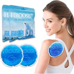 Stickable 5" Reusable Small Ice Pack,Hands-Free Stick-On Design,Flexible and Skin-Friendly, Round Gel Ice Pack,Ideal for Pain Relief,Muscle Strains, Injuries, and Inflammation,Cold Compress