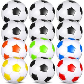 12 Pcs Soccer Ball Bulk with Pump Donation Supplies Deflated Size 5 for Spring Outside Sport Operation Machine Stitched Ball
