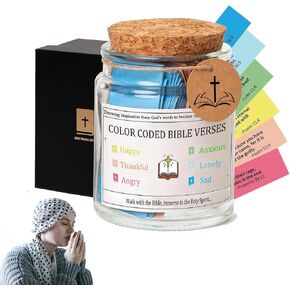 Bible Verse Jar, Religious Gifts for Men Women, Bible Verses for Emotions and Feelings, Daily Scripture Prayer Hope Jar, Faith Based Gifts, Religious Graduation Gift