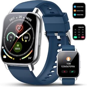 Smart Watch for Men Women, 1.85" Smartwatch (Answer/Make Calls), 112 Sports Modes Fitness Watch, IP68 Waterproof Watches Heart Rate/Sleep Monitor, Pedometer, Activity Tracker for Android iOS, Black