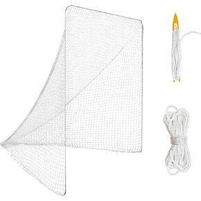 6x6x7’ 6mmLacrosse Net Replacement with 1x Random Color Install Aid，2X49'Lacing Ropes of Lacrosse Net Lacrosse Goal Net for Lacrosse Training, Competition of Backyard, Garage or Playground