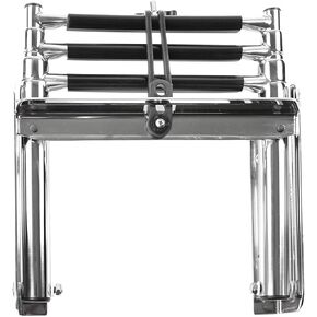 MARINE CITY 304 Grade Stainless Steel Sturdy and Strong Smooth Fine Polished 3 Step Telescoping Swim Ladder and Rubber Strap for Boats – RVs – Ships – Yachts – Swimming Pools (Pack of 1)