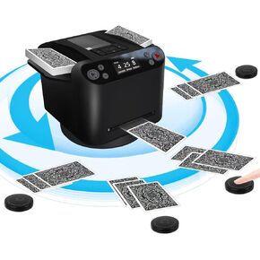 Versatile 2-in-1 Automatic Card Shuffler & Dealer Machine- Efficient Shuffles 2 Decks, 360° Rotation with Wireless RC,Poker,Blackjack,UNO,Texas Hold'em, for Casino Game Enthusiasts