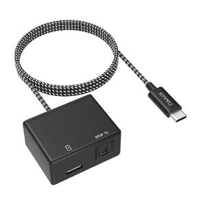 Cubilux USB C to SPDIF Adapter with PD Charging,USB Type C to Toslink Optical Audio with 192KHz/24bit, Thunderbolt 4/3 Spdif Audio Adapter,PD Charging Suitable for Chromecast Gen 3,Ipad 10/Ipad Pro
