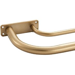 Antique Gold Double Curtain Rods for Window 48-84 Inch, Wrap Around Double Drapery Rods, Adjustable Double Room Darkening Curtain Rods, Heavy Duty 1-Inch Front and 5/8 Inch Back Dual Curtain Rod