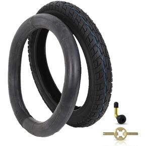 Electric Bike and Tube Set 14 Inch Tire 14x2.125 (54-254) Explosion-Proof Solid Electric Bicycle Tire with Bent Valve Inner Tube Puncture Resistant Ebike Tire Suitable for E Bikes for Men