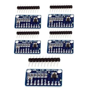 5pcs ADS1115 16 Bit 16 Byte 4 Channel I2C IIC Analog-to-Digital High Precision ADC PGA Converter Development Board, Programmable Gain Amplifier, for Arduino Raspberry Pi DIY