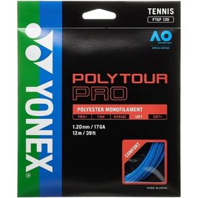 YONEX Polytour Pro 120 17 Gauge Polyester Tennis String Set (Blue)