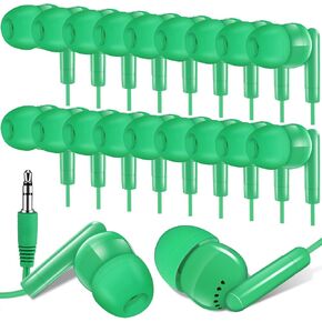 Kanayu 100 Packs Kids Earbuds Bulk Basic Student Earphone Individually Bagged 3.5 mm Headphones for Schools Classrooms Library Teens Gift, Black and White in Kuwait