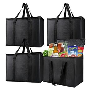 musbus 4 PACK 22x14x13 XXXL Insulated Food Delivery Bag Cooler Bags Keep Food Warm Catering Therma for doordash Catering Cooler Bags Therma Catering Shopper hot Red 22w x 14 lx 13d