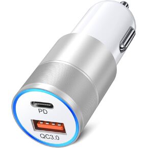 USB C Car Charger,Bangfun 36W Dual Port 12V Car Charger USB C Cigarette Lighter Adapter Fast Charging Car Phone Charger Plug for iPhone 15 14 13 12 11 Pro Max, Galaxy S24 S23 S22 S21(Black, A+C)