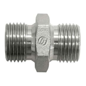 Brennan Industries 9022-08-04 Steel Straight Nipple Conversion Adapter Fitting, 1/2"-14 Male BSPP x 1/4-19 Male BSPP