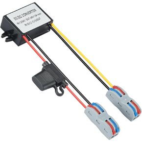 DC 24V/36V/48V to 12V Step Down Converter,17-60V Buck to 12V 3A 36W Voltage Converter Module, 20V 22V 32V to 12V Step Down Voltage Transformer IP67 Waterproof Adapter for monitoring system,Truck