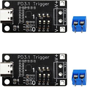 Type-C PD3.0/3.1 QC Trigger Board USB-C PD 5V 9V 12V 15V 20V 28V 5A 140W Adjustable Voltage Fast Charge Power Trigger Module USB-C Female Input