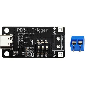 Type-C PD3.0/3.1 QC Trigger Board USB-C PD 5V 9V 12V 15V 20V 28V 5A 140W Adjustable Voltage Fast Charge Power Trigger Module USB-C Female Input