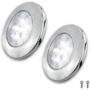 Boat Dome light,Cabin,Ceiling,Courtesy Light, 12-24VDC, 2.79 Inches,for Boats, Yachts, RVs, Caravans,Set of 2 (Blue)