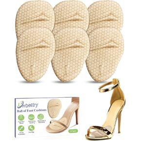 3 Pairs Metatarsal Pads Ball of Foot Cushions for Heels, High Heel Comfort Pads Shoes Inserts for Women Heel to Stop Feet from Sliding Forward, Feet Pain Relief and Shock Absorb