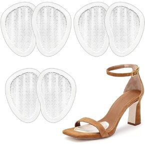Ball of Foot Cushions for Women, Metatarsal Pads Women, Non Slip High Heel Comfort Pads, Foot Pads for All Day Foot Pain Relief, Gel Shoe Inserts for Women (3 Pairs, Clear)