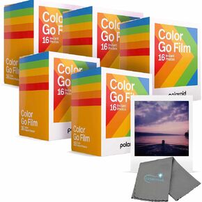 Polaroid Go Color Film, 80 Photos, 5 Double Packs, Compatible with Polaroid Go Camera, Instant Color Film for Instant Camera, with a Lumintrail Cleaning Cloth