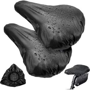 Bike Seat Covers, 2Pcs Waterproof Bicycle Seat Cover Bicycle Saddle Rain Dust Cover with Elastic Bike Seat Sun Dust Protector Washable Bike Seat Cushion Cover for Women Men City Mountain