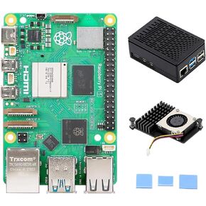 Tada for Raspberry Pi 5 Starter Kit with Pi 5 Board, Pi 5 ABS Case with Active Cooler (2GB RAM)