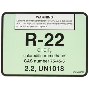 ملصقات خزان الأسطوانات Diversitech R-22 (04022)، 3*4 بوصة