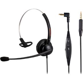 One Ear Wired Call Center Telephone Headset with 2.5mm Jack for Cisco SPA Polycom Pansonic, Office Landline Phone Headset with Noise Cancelling Microphone and 2.5mm/3.5mm Quick Disconnect Cable in Kuwait