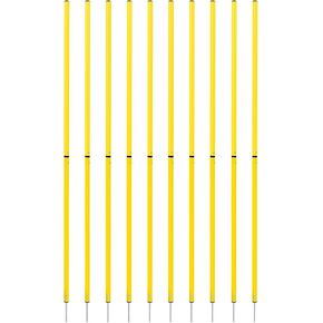 QWORK 10 Pcs Adjustable Agility Training Poles - 5ft, Soccer Training Equipment, Speed Training Pole, Soccer Training Sticks Agility Ladder for Soccer, Baseball, Rugby, Football Training Equipment
