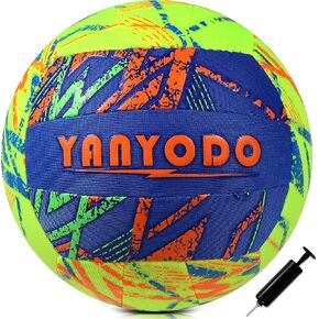 YANYODO Swimming Pool Waterproof Beach Volleyball, Soft Indoor Outdoor Size 5 Volleyball with Pump for Teenagers Adults Swimming Pool Beach Games to Play
