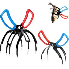 2 PCS 3 Claw Fish Gripper, Metal Fishing Pliers Gripper, Fish Control Clamp Claw Tong Grip Tackle Tool, Green Rubber Grib Fishing Pliers for Most Freshwater Fish Grip Tackle Holder in Saudi Arabia