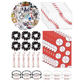 86 Pcs Volleyball Party Favors Gifts for Team Include 6 Cosmetic Bag 6 Goodie Bags 6 Hair Scrunchies 6 Hair Ties 12 Bracelets 50 Stickers for Women Men Team