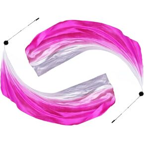 Anlising 2PCS Dance Silk Veil Poi, Belly Dance Colorful Veil Poi, Silk Poi Throwing Balls, Silk Belly Dance Ball, Silk Veil with Poi Ball, Suitable for Dance Performances and Practice