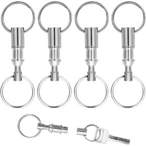 Quick Release Keychain, Detachable Dual Pull Apart Key Chain Quick Disconnect Keychain Snap Lock Holder Convenient