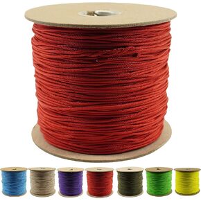 BORED? PARACORD! 95 Cord Tensile Strength - Acid Dark Brown - 1000 Foot Spool - Type 1 Thin Durable Strong Rope for Outdoor Survival Camping Lanyards Bracelet Making - Bored Paracord Brand