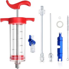 Cycling Tubeless Sealant Injector, No Tubes Bike Tire Sealant Syringe 60ML and Bicycle Presta Schrader Valve Core Removal Tool