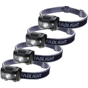 4 عبوات من المصابيح الأمامية LED المقاومة للماء (أضواء بيضاء وحمراء)، 4 أوضاع إضاءة خفيفة الوزن للجري والمشي لمسافات طويلة والصيد وصيد الأسماك والتخييم in Kuwait