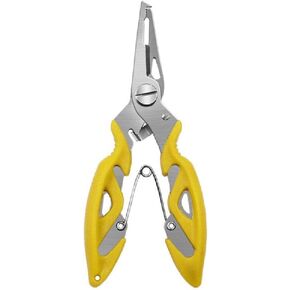 Fishing Pliers Saltwater Stainless Steel Multitool Hook Remover Braided Line Cutting Split Ring Tool Gear Accessories Split Ring Pliers for Fishing Lures Heavy Duty Small Saltwater Resistant