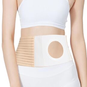 Hernia Ostomy Belt for Men Women Abdominal, Elastic Medical Colostomy Belt Ostomy Waist Support Belt Waistbands Binder Help Fix Stoma Bag in Place Size (S)