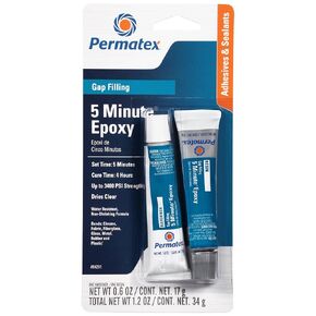 Permatex 10500-5 Minute Epoxy, Single-Use Syringe for General Purpose Creates a Hard, Rigid Bond for Coating in Minutes - Resin epoxy is Resistant to Water and solvents, and All-Purpose