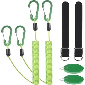 Vefungyan Fishing Pole Safety Tether Lanyard: Heavy Duty Kayak Paddle Leash Retractable and tie Strap Float Keychain for Paddle Board