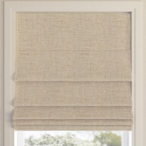 Sun Zero Seraphina Textured 100% Blackout Cordless Roman Shade, 39" x 64", Taupe